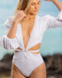 Elegant Ruby One Piece in White